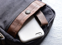Canvas Leather Mens Cool Messenger Bag Sling Bag Chest Bag Bike Bag Cycling Bag for men