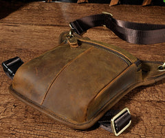 Biker Mens Leather Drop Leg Bag Waist Bag Side Bags Belt Pouch Pack for Men - iwalletsmen