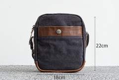 Canvas Leather Mens Cool Messenger Bag Sling Bag Chest Bag Bike Bag Cycling Bag for men