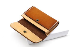 Leather Mens Card Wallet Front Pocket Wallets Small Slim Wallets Change Wallet for Men - iwalletsmen