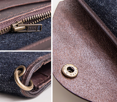 Genuine Leather Jean Mens Cool Long Leather Wallet Men Cards Wallets Bifold for Men