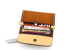 Leather Mens Card Wallet Front Pocket Wallets Small Slim Wallets Change Wallet for Men - iwalletsmen