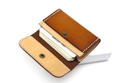 Leather Mens Card Wallet Front Pocket Wallets Small Slim Wallets Change Wallet for Men - iwalletsmen