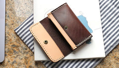 Leather Mens Card Wallet Front Pocket Wallets Small Slim Wallets Change Wallet for Men - iwalletsmen