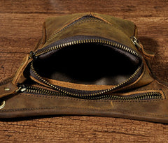 Biker Mens Leather Drop Leg Bag Waist Bag Side Bags Belt Pouch Pack for Men - iwalletsmen