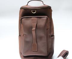 Mens Leather Barrel Backpack Cool Travel Bag Weekender Bag for men - iwalletsmen