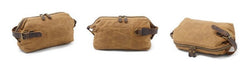 Cool Canvas Leather Mens Zipper Wristlet Bag Vintage Clutch Zipper Bag for Men - iwalletsmen