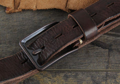 Genuine Leather Punk Rock Biker Trucker Mens Belt Men Black Coffee Belt for Men