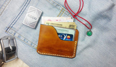 Brown Leather Mens Slim Front Pocket Wallets Leather Cards Wallet for Men - iwalletsmen