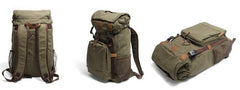 Cool Waxed Canvas Mens Hiking Backpacks Canvas Travel Backpack for Men - iwalletsmen