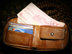 Handmade Leather Braided Mens billfold Wallet Cool Leather Wallet Slim Wallet for Men