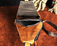 Cool Leather Mens Sling Bag Chest Bag Sling Shoulder Bag Sling Backpacks for men - iwalletsmen