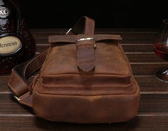 Vintage Leather Mens Sling Shoulder Bag Sling Bag Chest Bag Sling Backpack for men - iwalletsmen