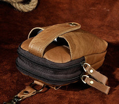 Mens Small Leather Holster Belt Case Belt Pouch Cell Phone Waist Pouch for Men - iwalletsmen