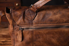 Handmade Leather Mens Cool Messenger Bag Briefcase Work Bag Business Bag for men