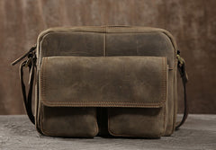 Handmade Leather Mens Cool Shoulder Bag Messenger Bag Chest Bag Bike Bag Cycling Bag for men