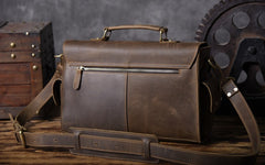 Genuine Leather Mens Cool Messenger Bag Briefcase Work Bag Business Bag for men