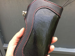 Handmade Leather Biker Wallet Mens Cool Chain Wallet Trucker Wallet with Chain