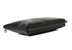 Black Leather Mens Wristlet Wallet Bag Zipper Clutch Wallet For Men - iwalletsmen