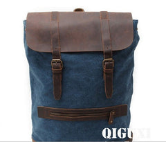 Cool Canvas Leather Mens School Backpack Laptop Backpack Canvas Travel Backpack Canvas for Men - iwalletsmen