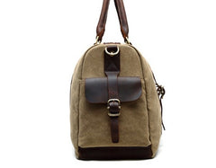 Mens Waxed Canvas Leather Large Weekender Bags Canvas Travel Bag for Men - iwalletsmen