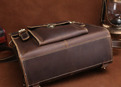 Cool Leather Mens Briefcase Messenger Bag Shoulder Bag Satchel Backpack for men - iwalletsmen