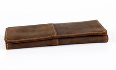 Vintage Leather Long Wallets for men Trifold Men Long Wallet - iwalletsmen