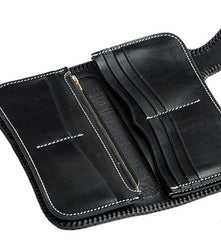 Handmade Leather Tooled Prajna Mens Chain Biker Wallet Cool Leather Wallet With Chain Wallets for Men