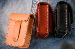 Handmade Leather Mens Leather Cigarette Case Cigarette Box Lighter Pocket Tobacco Pouch - iwalletsmen