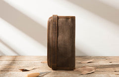 Cool Canvas Leather Mens Bifold Long Wallet Long Wallet for Men - iwalletsmen