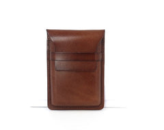 Badass Leather Mens Card Wallet Front Pocket Wallets Small Slim Wallet Change Wallet for Men - iwalletsmen