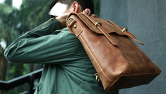 Vintage Mens Leather Briefcase Handbag Shoulder Bag Backpack for men - iwalletsmen