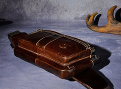 Cool Leather Mens Fanny Pack Waist Bag Hip Pack Belt Bag Bumbag for Men - iwalletsmen