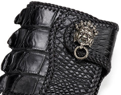 Handmade Leather Small Tooled Mens billfold Wallet Cool Chain Wallet Biker Wallet for Men