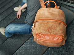 Cool Brown Leather Mens Backpacks Travel Backpacks Laptop Backpack for men - iwalletsmen