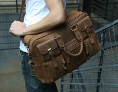 Cool Leather Mens Large Travel Bag Handbags Shoulder Bags for men - iwalletsmen