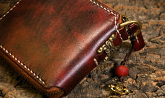 Handmade Leather Mens Chain Biker Wallet Cool Leather Wallet Small Wallets for Men