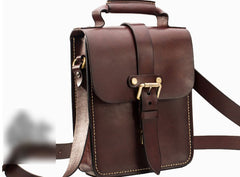 Handmade Leather Mens Cool Messenger Bag Sling Bag Chest Bag Bike Bag Cycling Bag for men