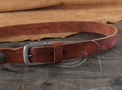 Genuine Leather Punk Rock Biker Trucker Mens Belt Men Black Coffee Belt for Men
