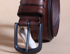 Handmade Genuine Leather Punk Rock Biker Trucker Mens Belt Men Black Coffee Belt for Men