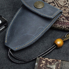 Handmade Leather Floral Mens Cool Car Key Wallet Coin Wallet Pouch Car KeyChain for Men