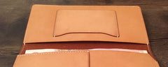 Handmade Leather Mens Cool Long Leather Wallet Slim Travel Passport Wallet for Men