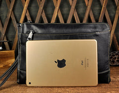 Large Leather Mens Wristlet Bag Wristlet Wallet Side Bag Clutch Wallet for Men - iwalletsmen