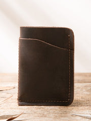 Leather Mens Card Holders Slim Front Pocket Wallet Card Wallet for Men - iwalletsmen