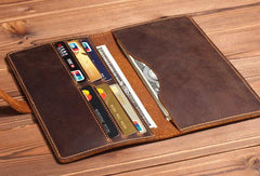 Handmade Cool Leather Wallets Long Leather Wallet Bifold Long Wallet For Men - iwalletsmen