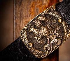 Handmade Genuine Leather Mens Belt Custom Cool Leather Men Black Belt for Men