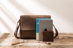 Cool Brown Vintage Leather Mens Messengers Bag Shoulder Bag for Men - iwalletsmen