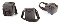 Mens Small Canvas Camera Messenger Bag Side Bag Camera Shoulder Bag for Men - iwalletsmen