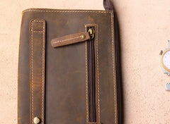 Vintage Leather Mens Zipper Wristlet Wallet Clutch Wallets for Men - iwalletsmen
