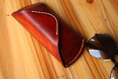 Handmade Mens Cool Leather Glasses Case Glasses Box Glasses Holder Eyeglass Case - iwalletsmen